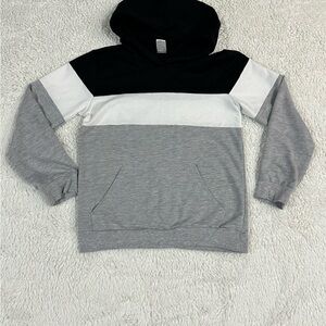 Kids Colorblock Hoodie - Black, White, and Gray